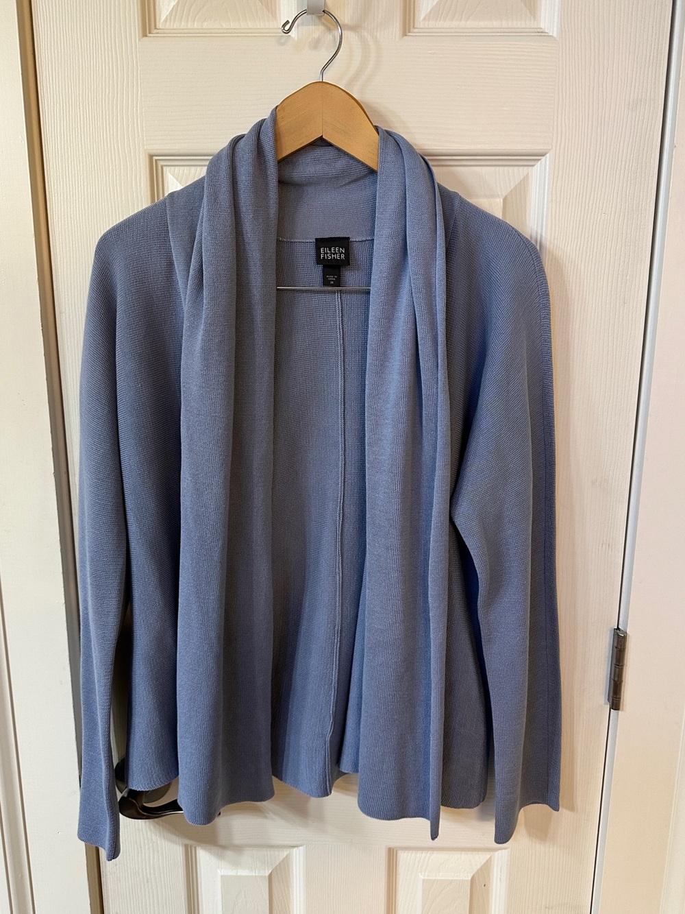 Eileen Fisher Silk cotton Open Front Drape Cardigan Medium